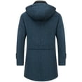 thumbnail image 3 of Chrisuno Mens Coat Chaquetas Hombre Abrigo Wool Jacket Men's Blend Single Breasted Classic Notched Collar Warm Woolen Pea Coats Winter Jackets Navy 3XL, 3 of 5