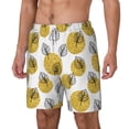 thumbnail image 2 of Uemuo Gold Dots and Leaves Pattern Mens Swim Trunks Quick Dry Board Shorts with Mesh Lining, Stretch Beach Shorts Quick Dry No-Chafing Board Shorts-3X-Large, 2 of 9