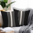 thumbnail image 2 of Throw Pillow Covers 24x24 Inch Set of 2, Black Beige Striped Waterproof Outdoor Pillow Covers, Modern Farmhouse Retro Lines Decorative Cushion Pillowcases for Couch, Sofa, Bed, Garden, Patio, 2 of 9