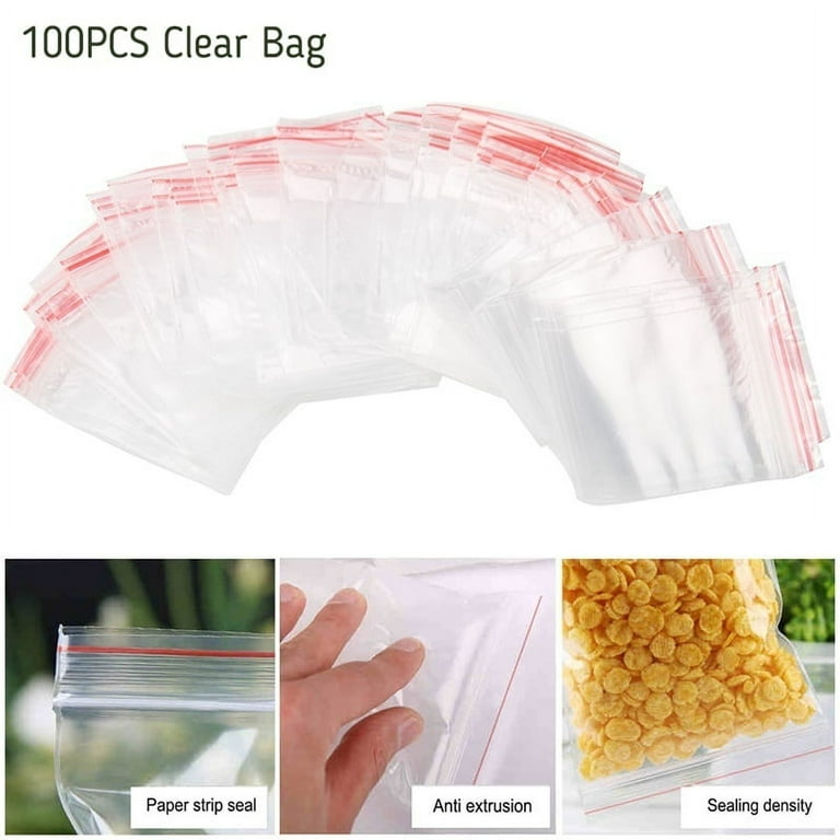 500PCS Mini Clear PE Zip Lock Bags Small Items Storage Bag Plastic  Packaging Earring Ring Pills Pendant Plastic Bags Trial Pouch