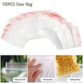 100 Resealable Ziplock Bags, Clear Poly Plastic Baggies for Small