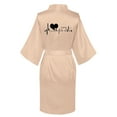 thumbnail image 2 of Elvqul Women's Silk Robe Satin Robe Women Beige Valentine's Day Casual Long Sleepwear Robe, 2 of 3