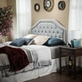 thumbnail image 2 of Button Tufted Upholstered Headboard with Soft Linen Fabric, Full Size Bed Headboard, Easy Assembly, Modern Bedroom Decor, Light Grey, 2 of 7
