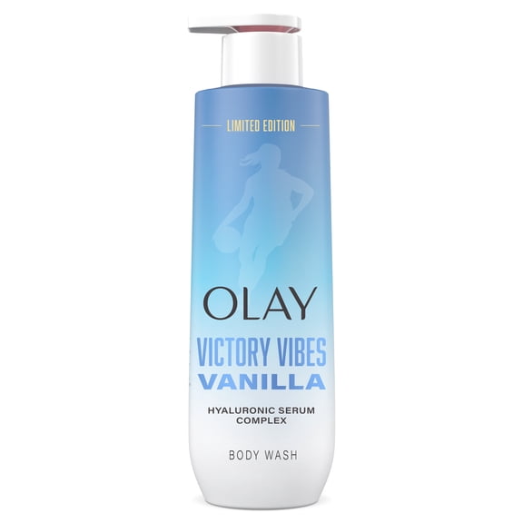 Olay Intensely Hydrating Body Wash with Hyaluronic Serum Complex, Victory Vibes Vanilla Scent, 20 fl oz