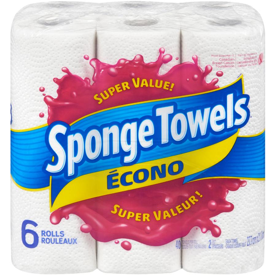 6 Rolls 40 Sheet 2 Ply 40 Sheet Econo Sponge Paper Towels Walmart Canada