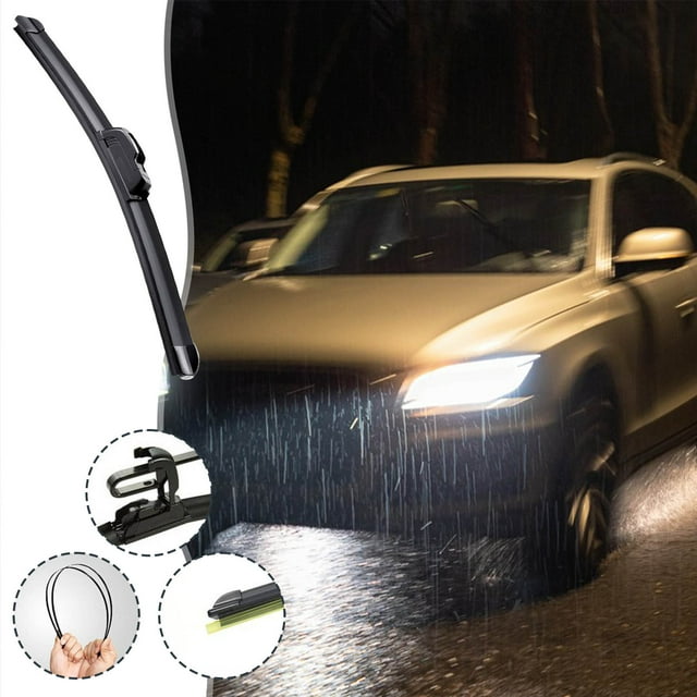 Fiudx Escobillas Limpiaparabrisas para Todo Tipo de Clima, Banda de Goma Silenciosa de Cuatro Capas, Resistencia a La Fricción, Ajuste Universal para Automóviles, Fácil Instalación, Rendimiento En To
