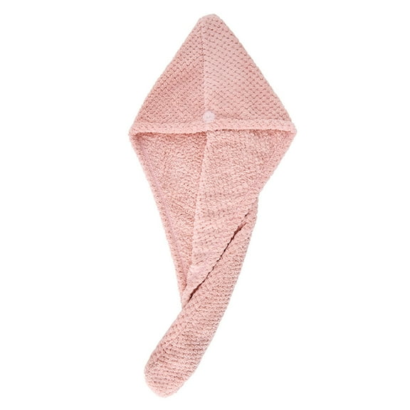 Microfiber Hair Turban Towel Wrap, Plush, Quick Drying, Hooded Absorbent Hair Towel, Light Pink R0797