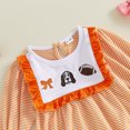 thumbnail image 6 of Cjfdfy Newborn Baby Girl Game Day Fall Outfit Animal Football Season Stripe Long Sleeve Ruffled Bow Collar Romper Infant Cute My First Football Season Fall Winter Clothes 0-18M, 6 of 9