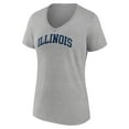 thumbnail image 2 of Women's Gray Illinois Fighting Illini Basic Arch V-Neck T-Shirt, 2 of 3