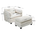 thumbnail image 5 of S-HOME Ergonomic Oversized Boucle Indoor Sofa Bed with Deep Cushions and Thick Armrests, for Living Room and Bedroom, Beige, 5 of 15