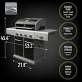 thumbnail image 6 of Kenmore 4-Burner Outdoor Propane Gas Grill with Searing Side Burner, Stainless Steel with Black Trim, 6 of 8