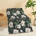 thumbnail image 6 of White Magnolia Soft Throw Blanket All Season Warm Blankets Lightweight Flannel Throws Blanket for Living Room Bed Couch 50"x60", 6 of 7