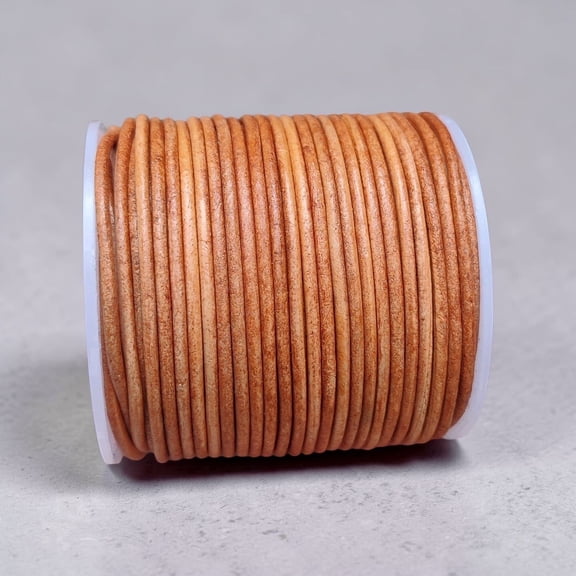 Round leather cord 1.5 mm tan 25 meter