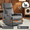Grayish Green, variant on BINBANK Swivel Rocker Recliner Chair, 360° Swivel Recliner with Heat and Massage with Side Pockets for Living Room,Red