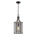 thumbnail image 1 of Open Box Eglo Verona 10 in. W x 20 in. H 1-Light Oil Rubbed Bronze Pendant Light with Metal Cage Shade, 1 of 5