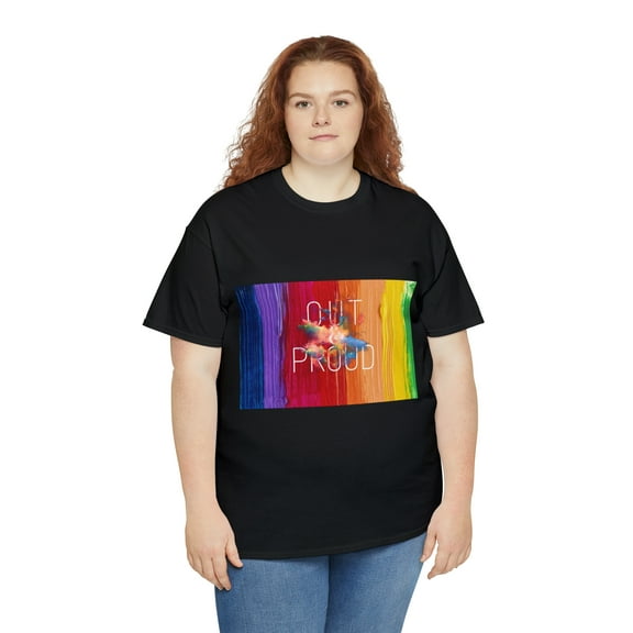 Out And proud Rainbow Unisex Heavy Cotton Tee