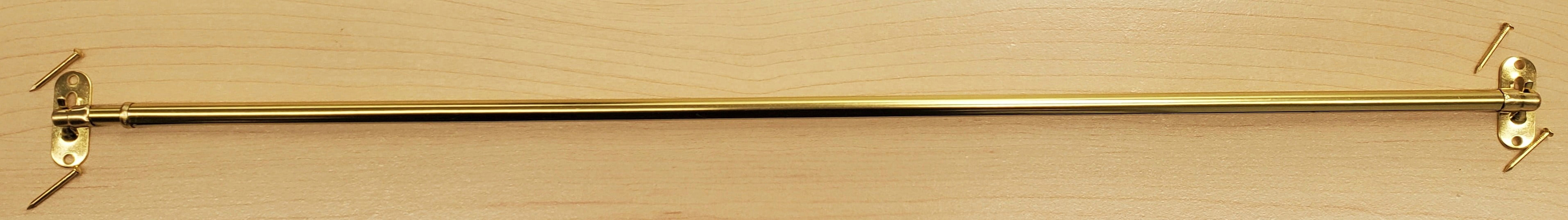 Low Profile Flush Mount Brass Metal Sash Rod 5/16 Inch Diameter Adjustable 21-38"