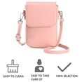 thumbnail image 4 of Bolso bandolera pequeño para mujer, bolso de hombro ligero, cartera, bolso sencillo de color sólido, rosa, 4 of 5