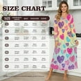 thumbnail image 7 of SEANATIVE Women's Night Gown Long Sleeve Sleep Shirt Button Front Pajama Dress Soft Full Length Nightshirt Sleepwear for Bedroom Home, XL, Colorful Heart-shaped Pattern, 7 of 7