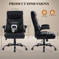 thumbnail image 3 of Yeshouse Silla de oficina grande y alta de 227 kg con reposapiés - Silla ergonómica ejecutiva de cuero para computadora, silla para juegos giratoria reclinable de 90 a 155° con soporte lumbar, 3 of 7