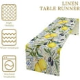 thumbnail image 4 of Summer Lemon Table Runner, Italian Navy Blue Tile Burlap Watercolor Lemon Olive Fruit Dinner Table Runners Farmhouse Coffee Table Home Kitchen Dresser Decor for Party Holiday 13"x108", 4 of 6