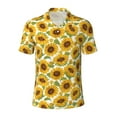 thumbnail image 2 of Daiia Sunflowers Pattern Men’s Polo Shirts,Solid Deck Shirt,Classic Fit, Breathable Cotton Polo for Casual and Sport Wear-X-Large, 2 of 7