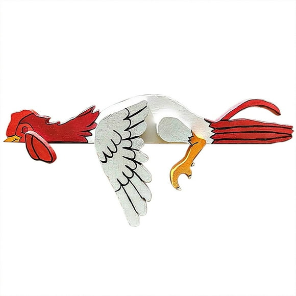 Agiferg Resting Rooster Rail Pet, Fence Decor, Yard Art, Rooster Home Decor, Wooden Rooster, Rooster Rail Sitter