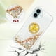 thumbnail image 3 of Funda para iPhone 16 Plus con Brillo Líquido Flotante, Purpurina, Parachoques y Anillo Giratorio Soporte, 3 of 5