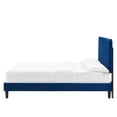 thumbnail image 3 of Platform Bed Frame, Full Size, Blue Navy, Velvet, Modern Contemporary, Bedroom Master Guest Suite Room, 3 of 12
