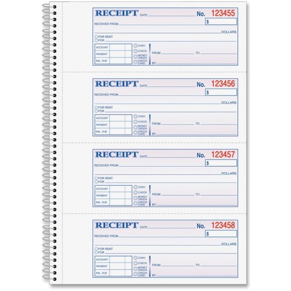 Libro de Recibos Adams Dinero/Alquiler Sin Carbón de 2 Partes, 200 Juegos