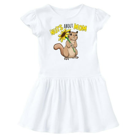 

Inktastic Nuts about Mom Cute Chipmunk with Sunflower Gift Baby Girl Dress