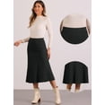 thumbnail image 2 of DARING DIVA Women's High Waist Fall Stretchy Fishtail Cable Knit Midi Skirts S Black, 2 of 6