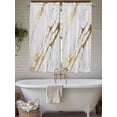 thumbnail image 7 of Bedroom Curtains 63 Inches length, White Gold Modern Window Treatment Curtain Drapes, Abstract Vintage Marble Geometric Rod Pocket Curtain Panels for Living Room Kitchen, 42"x63", 2 Panels, 7 of 7