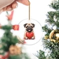 thumbnail image 2 of Happy Valentine's Day Pug Brings Love Heart Acrylic Round Ornament Dog Lover Gifts Home Tree Decor - 02028, 2 of 4