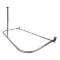 thumbnail image 2 of Utopia Alley Rustproof Wall Mounted Aluminum D-shape Shower Curtain Rods With Ceiling Support for Freestanding Tubs, 60 Inch Large Size by 25 Inch, Polished Chrome + White Shower curtain 180x70 inch, 2 of 10