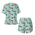 thumbnail image 6 of "Wukai Christmas Dachshund Women's Pajama Set - Short-Sleeve Top and Shorts with Elastic Waistband and Pockets for Loungewear, Yoga, and Casual Wear-X-Large, 6 of 8