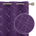 thumbnail image 1 of Cortinas opacas Deconovo con estampado geométrico de líneas, aislantes térmicos, con ojales, color uva morado/línea geométrica, 42 x 45 pulgadas, para el hogar, 1 of 6