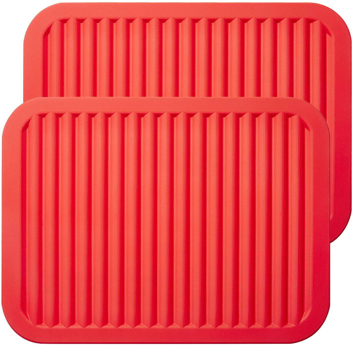 Spoon Rest 2 Set ME.FAN Silicone Trivets 9 x 12 Silicone Potholder Hot Pads Large Coasters Orange Kitchen Table Mat Silicone Pot Holders