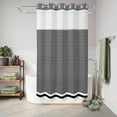 thumbnail image 6 of No Hook Shower Curtain, Farmhouse Black White Striped Shower Curtains for Bathroom with See Through Top Window, Modern Stripes Waterproof & Washable Bath Curtain Small Stall 36"x78", 6 of 9