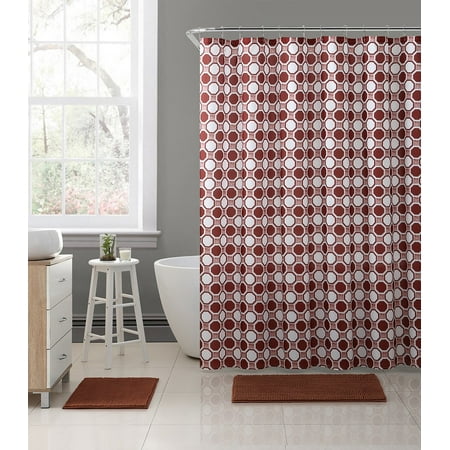 Geometric Fabric Shower Curtains Royal Bath Geometric Tiles Embossed Microfiber Fabric Shower Curtain - 72