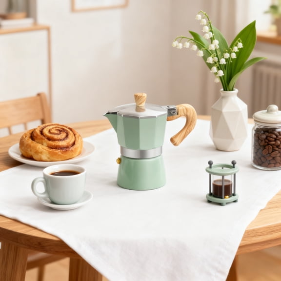 3 Cup 5oz Aluminum Stovetop Moka Pot - Italian Espresso Percolator, Home & Camping Coffee Maker 150ml