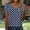 Navy, variant on Women’s Polka Dot T-Shirt Fashion Asymmetrical Neck Short Sleeve Button Tee Summer Loose Tops Daily Wear ,Pinks,XXL