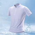 thumbnail image 2 of SAWOBUUN Men's Short Sleeve Quarter Zip Athletic Shirt Quick Dry Breathable Mock Neck Texture Top Lightweight Running Gym Tee, 2 of 6