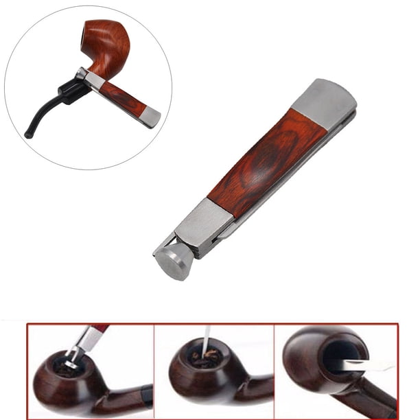 Limpiar tabaco 3 en 1 herramienta de manipulación de escariador de limpieza de tuberías de acero inoxidable de madera roja