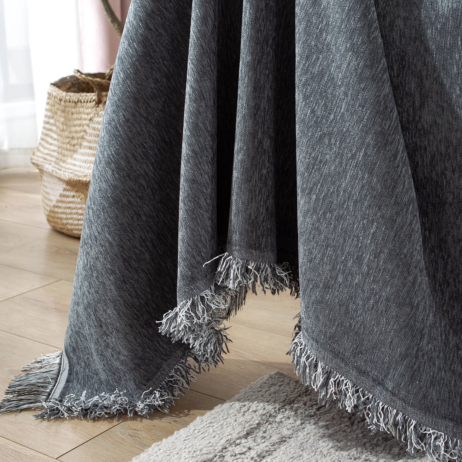Lovote Water-Resistant Couch Cover Blanket Ultra Large Sofa Blanket Strong & Sturdy Sofa Cover for Furniture Protect Machine Washable Farmhouse Style Blanket Sofa Home Decor (Dark Gray, 91'' x 134'')