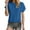 Blue, variant on Women's Summer Short Sleeve Shirts Crew Neck Eyelet Fashion Tunic Tops Dressy Casual Plain Work Blouses