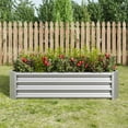 thumbnail image 4 of IVV Metal Raised Garden Bed Kit, 4FT Metal Planter Garden Boxes Outdoor Above Ground Patio Flower Beds for Vegetables Fruits and Herbs, Silver, 4 of 10