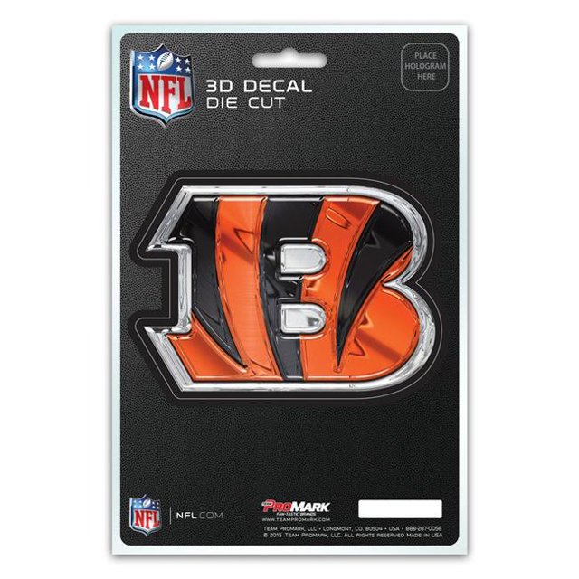 Cincinnati Bengals Autocollant 5x8 Découpé à l'Emporte-pièce Logo 3D Design