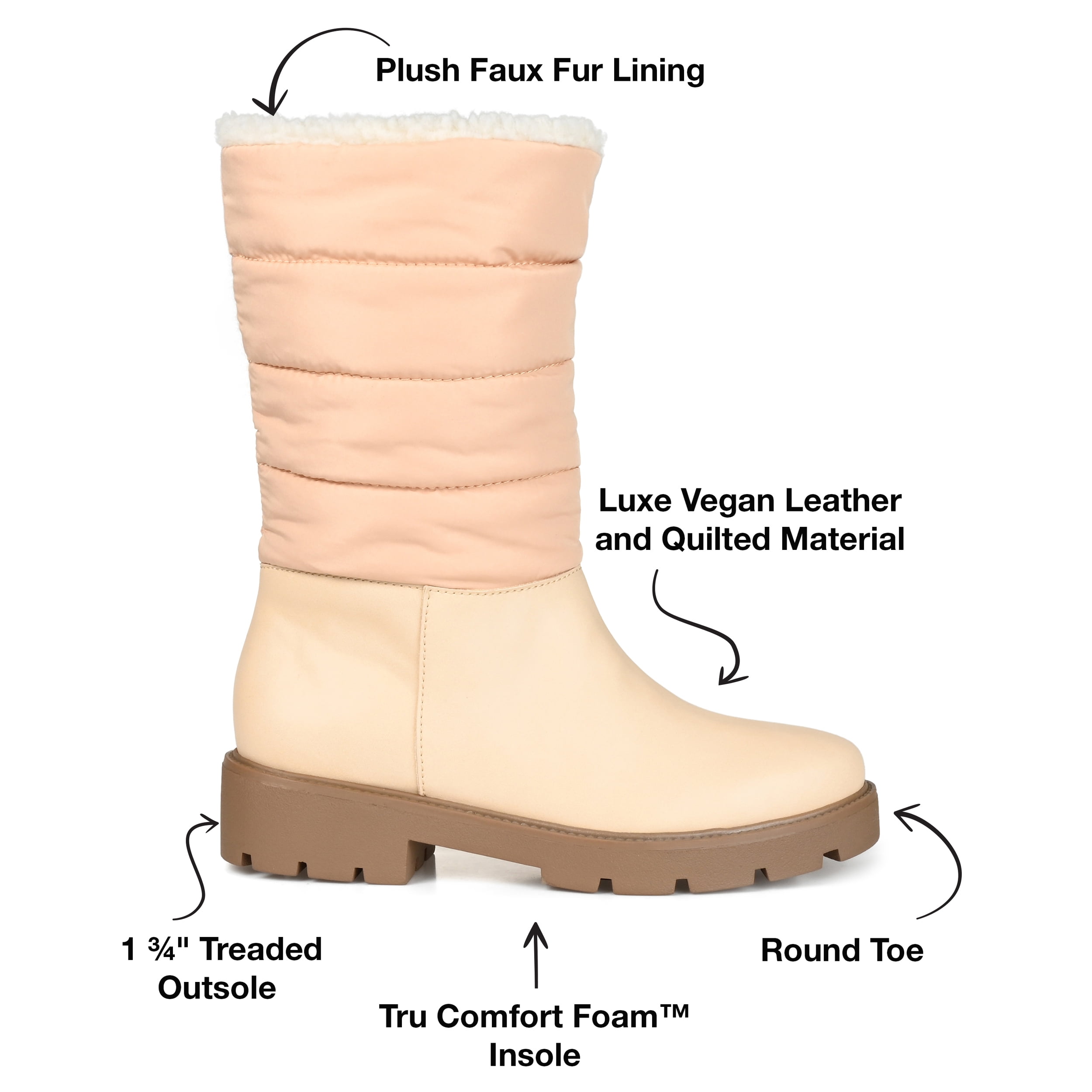 Journee Womens Nadine Block Heel Cold Weather Booties