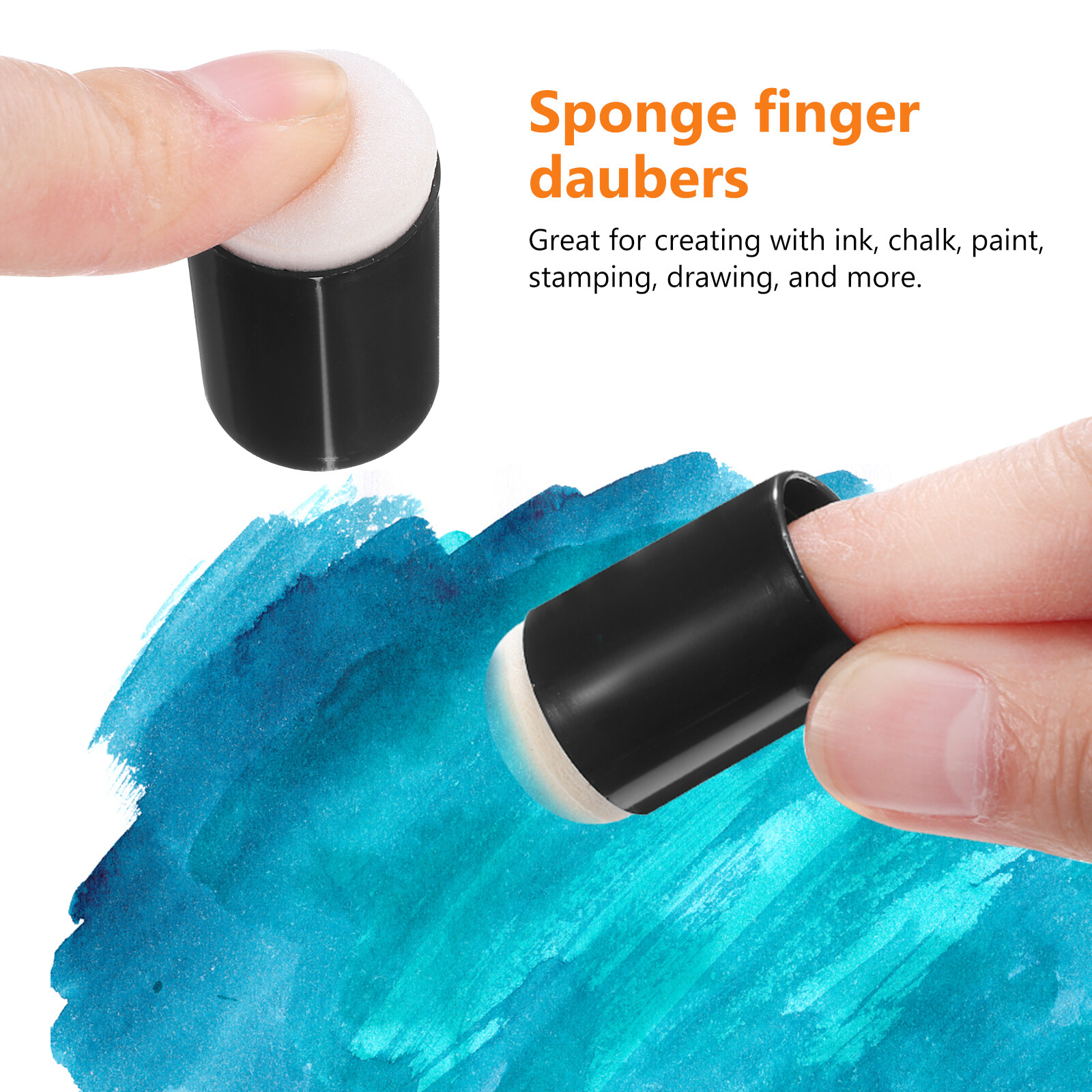 10 Pcs Finger Sponge Daubers Finger Painting Sponges with Watercolor